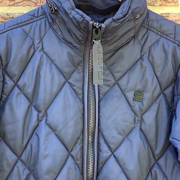❤️SOLD Star RAW Men's Blue Meefic Quilted Jacket XS - Picture 4 of 9